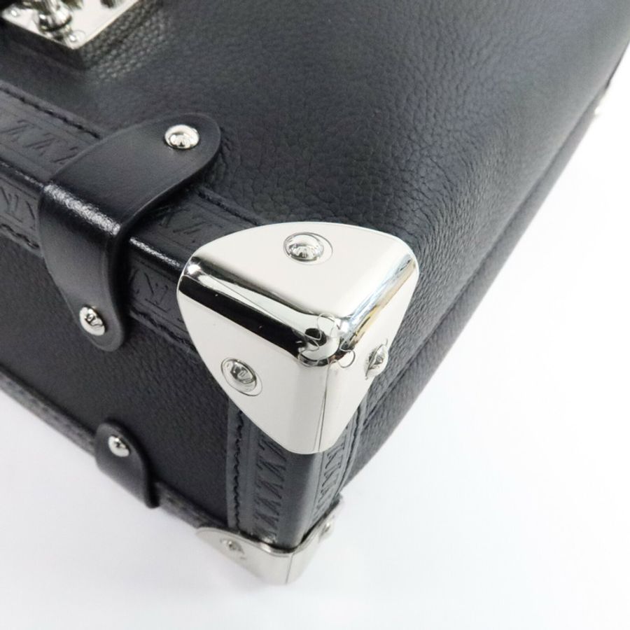 LOUIS VUITTON 牛皮皮革Side Trunk MM銀扣手挽肩背兩用袋-10