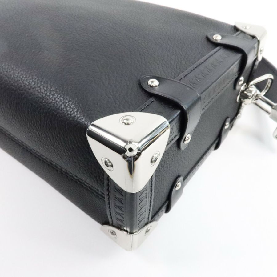 LOUIS VUITTON 牛皮皮革Side Trunk MM銀扣手挽肩背兩用袋-11