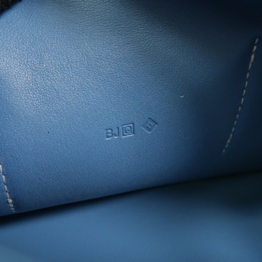 HERMES Clemence皮革Dogon GM長錢包Bleu Jean-8
