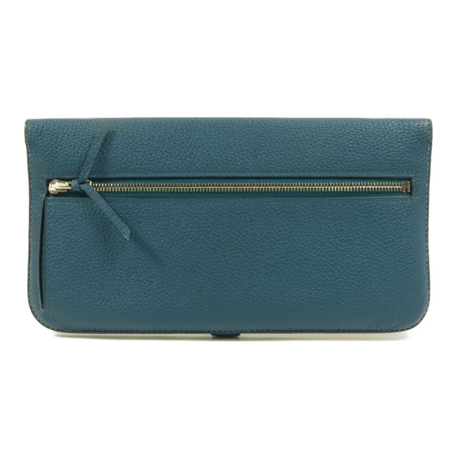 HERMES Clemence皮革Dogon MM長錢包Colvert-1