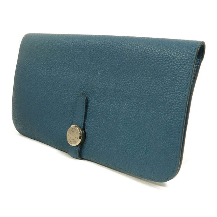 HERMES Clemence皮革Dogon MM長錢包Colvert-2