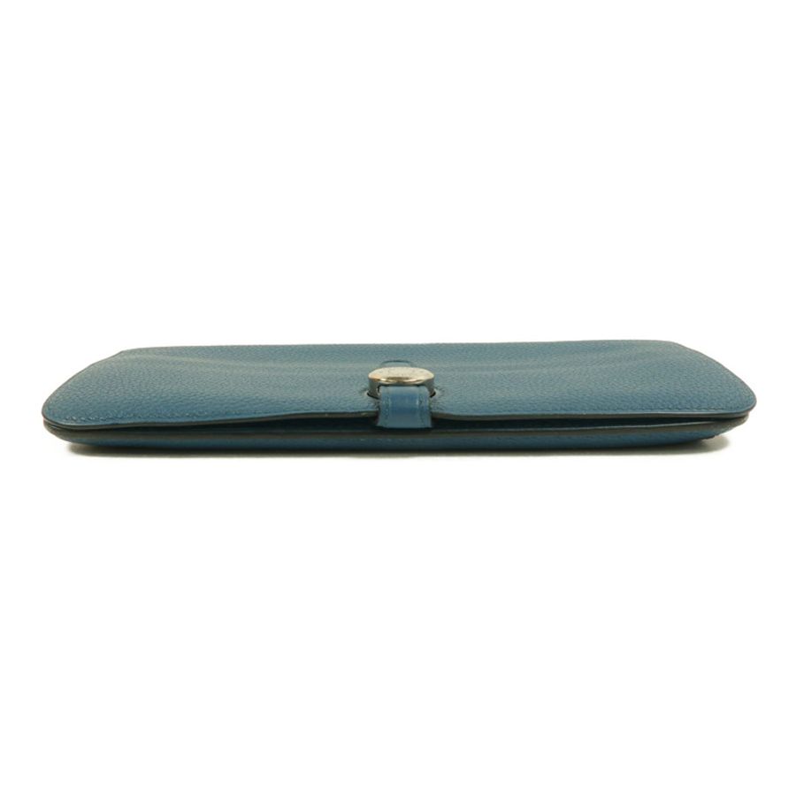HERMES Clemence皮革Dogon MM長錢包Colvert-3