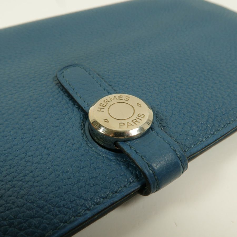 HERMES Clemence皮革Dogon MM長錢包Colvert-9