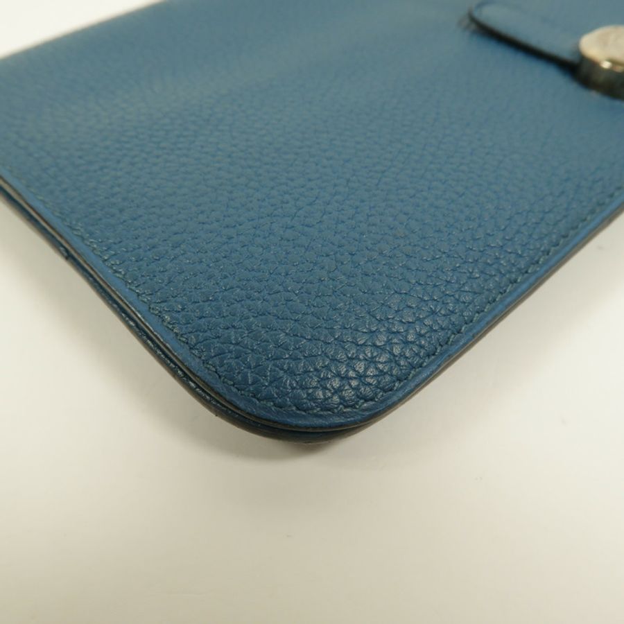 HERMES Clemence皮革Dogon MM長錢包Colvert-11