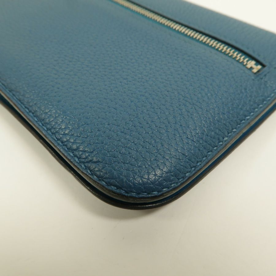 HERMES Clemence皮革Dogon MM長錢包Colvert-14
