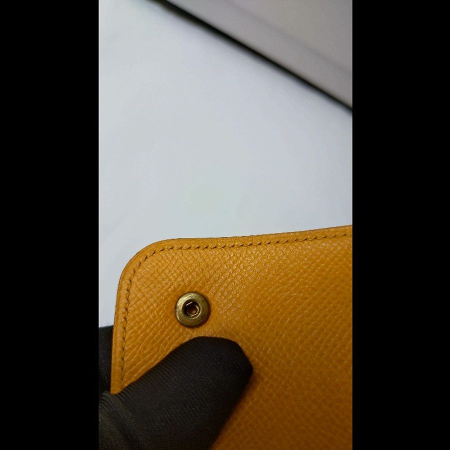 Hermes 黃皮雙釦口蓋綁帶小方腰包-19