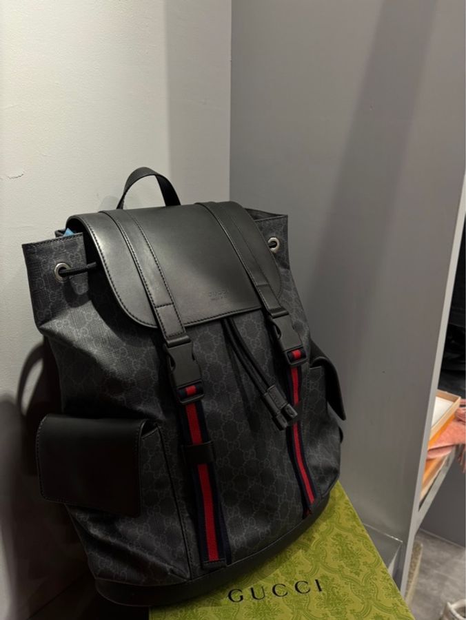 Gucci 黑老花雙肩包|Classic Trend CT精品|台北東區實體-0