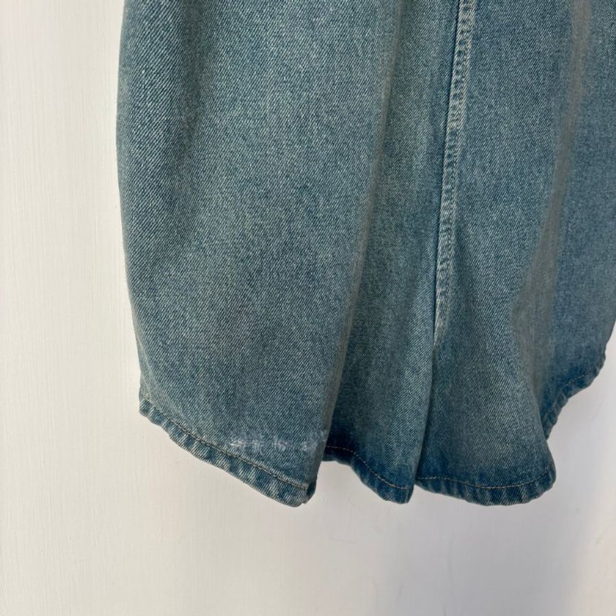 38號 ::Prada:: 經典三角牌 水洗丹寧牛仔連身短褲 連身褲 連衣褲 2022 Medium Wash Denim Button Up Romper-19