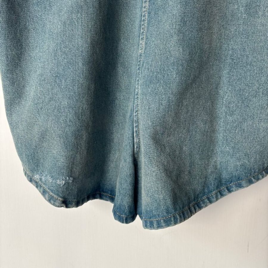 38號 ::Prada:: 經典三角牌 水洗丹寧牛仔連身短褲 連身褲 連衣褲 2022 Medium Wash Denim Button Up Romper-20