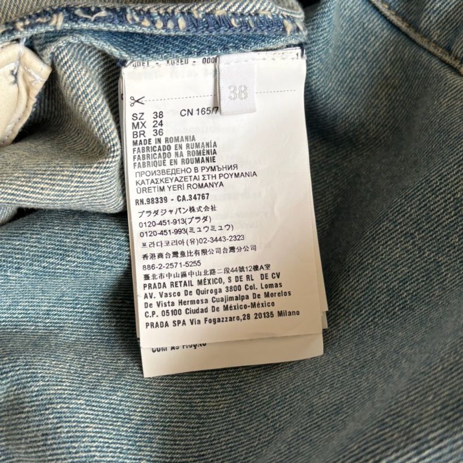 38號 ::Prada:: 經典三角牌 水洗丹寧牛仔連身短褲 連身褲 連衣褲 2022 Medium Wash Denim Button Up Romper-23