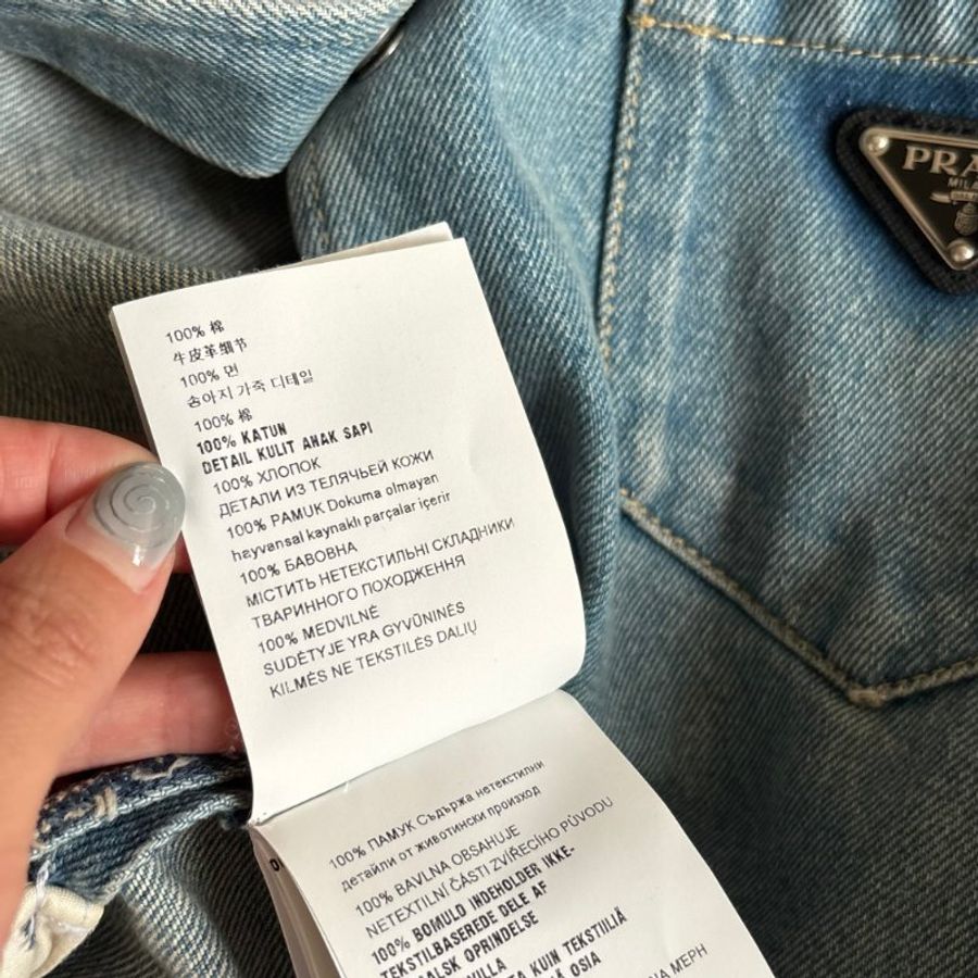 38號 ::Prada:: 經典三角牌 水洗丹寧牛仔連身短褲 連身褲 連衣褲 2022 Medium Wash Denim Button Up Romper-26