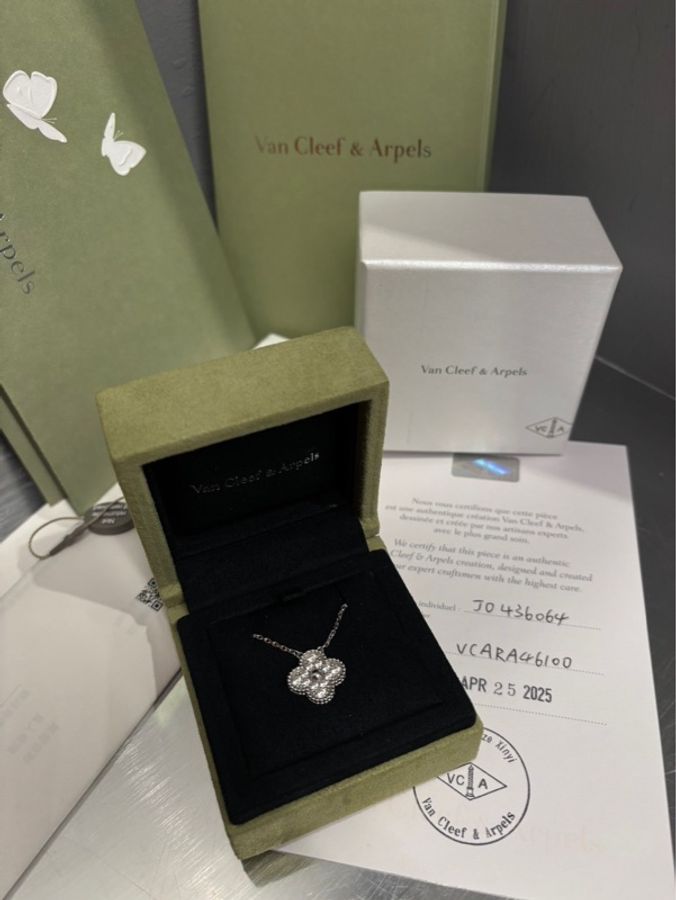 Van Cleef & Arpels VCA Vintage Alhambra 滿鑽白金 四葉草|Classic Trend CT精品|台北東區實體-0