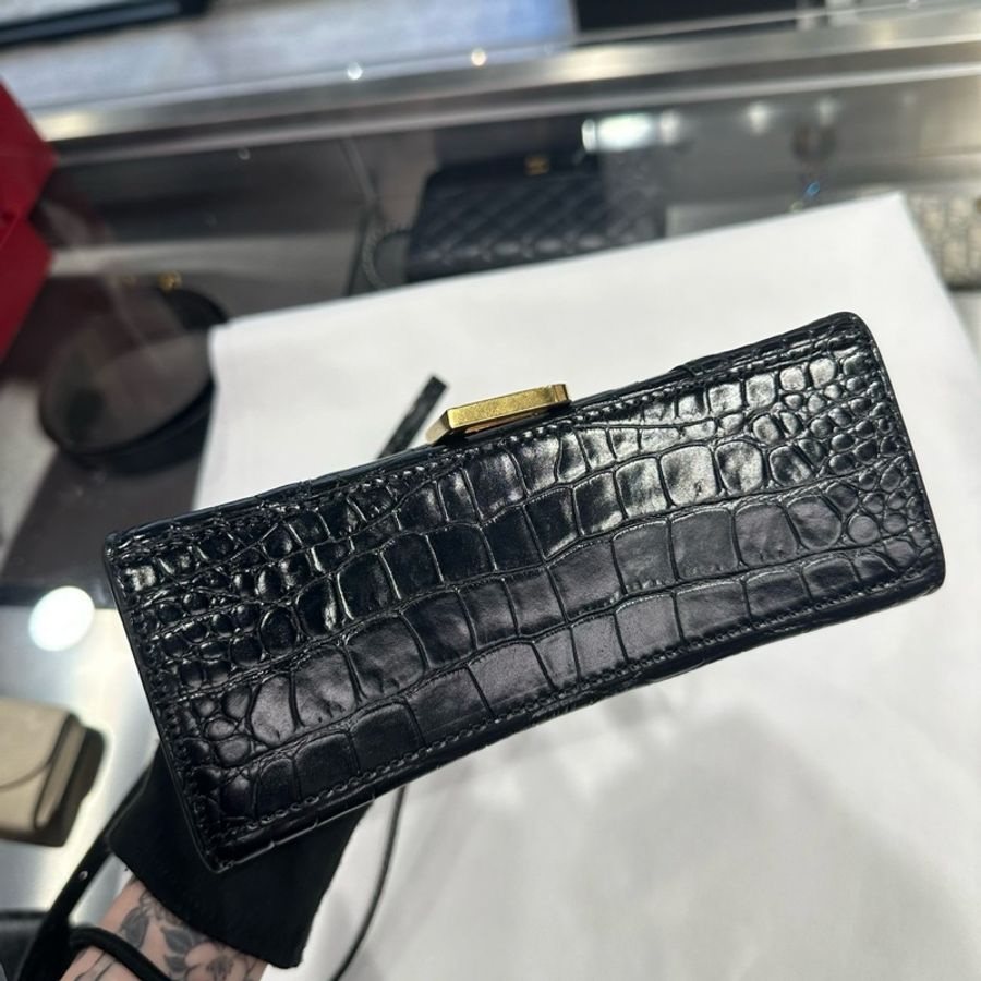 Balenciaga Hourglass XS 沙漏包 黑金 鱷魚紋|Classic Trend CT精品|台北東區實體-3