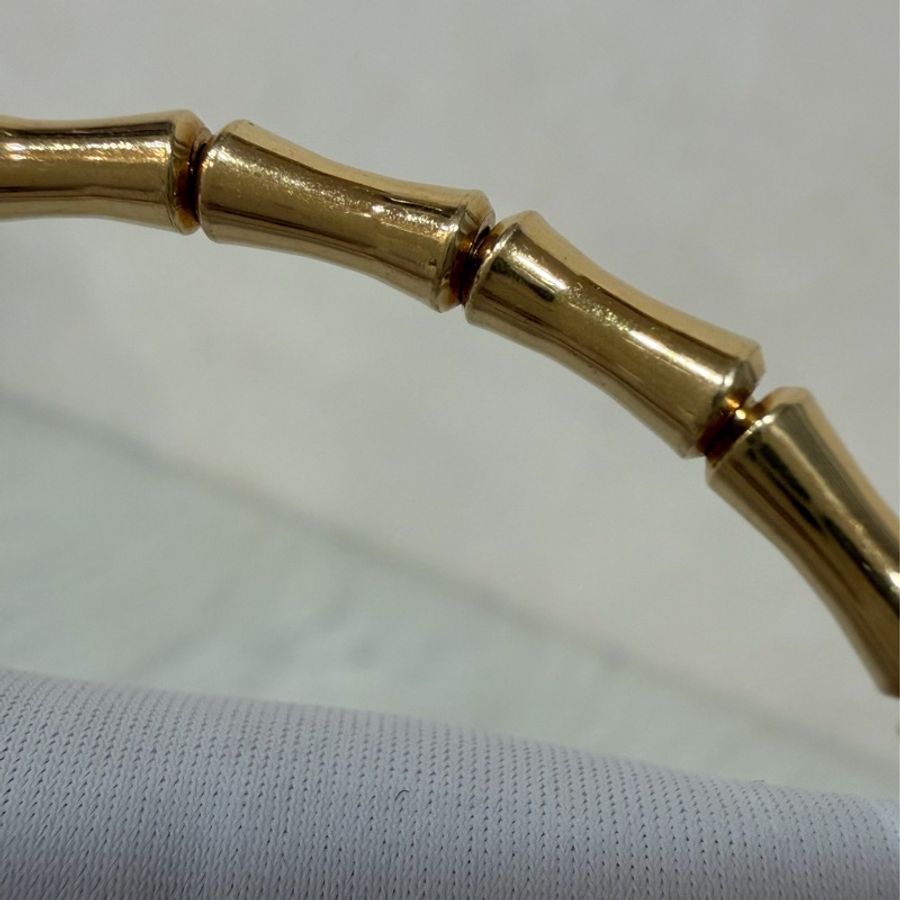 GUCCI 284730 J8500.8000 黃K 750 竹節 彈性 手環-11
