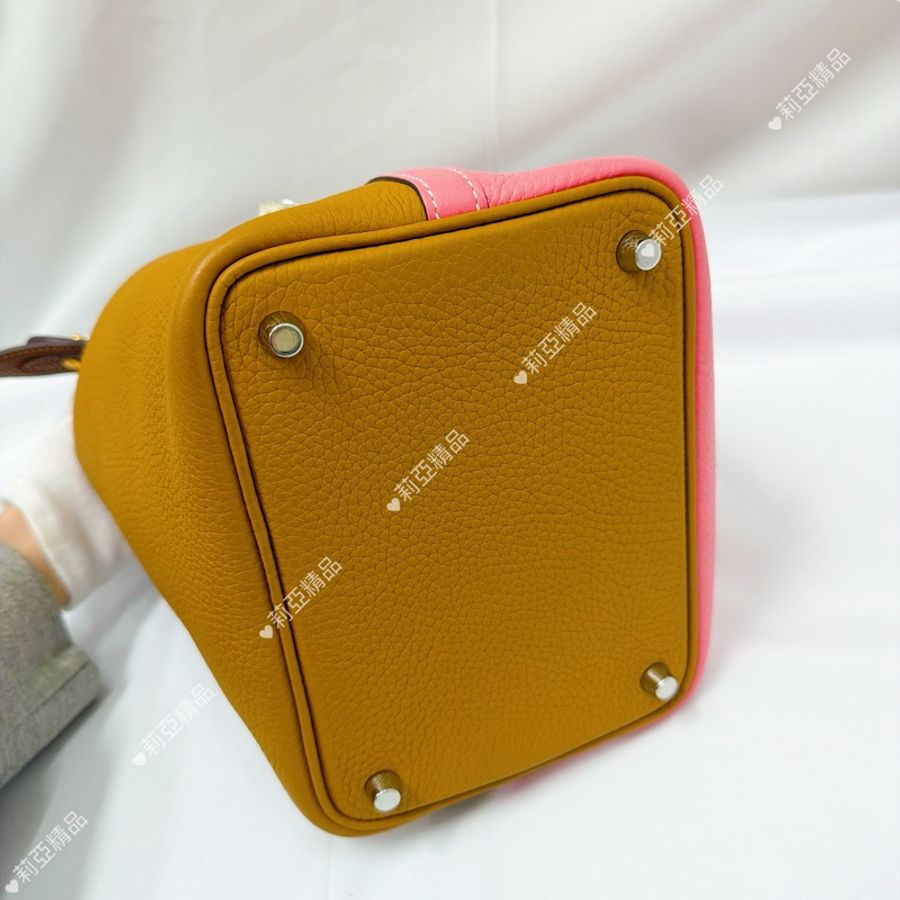 莉亞精品♡ Hermes p18 芝麻x粉銀扣 Y刻 二手美包-6