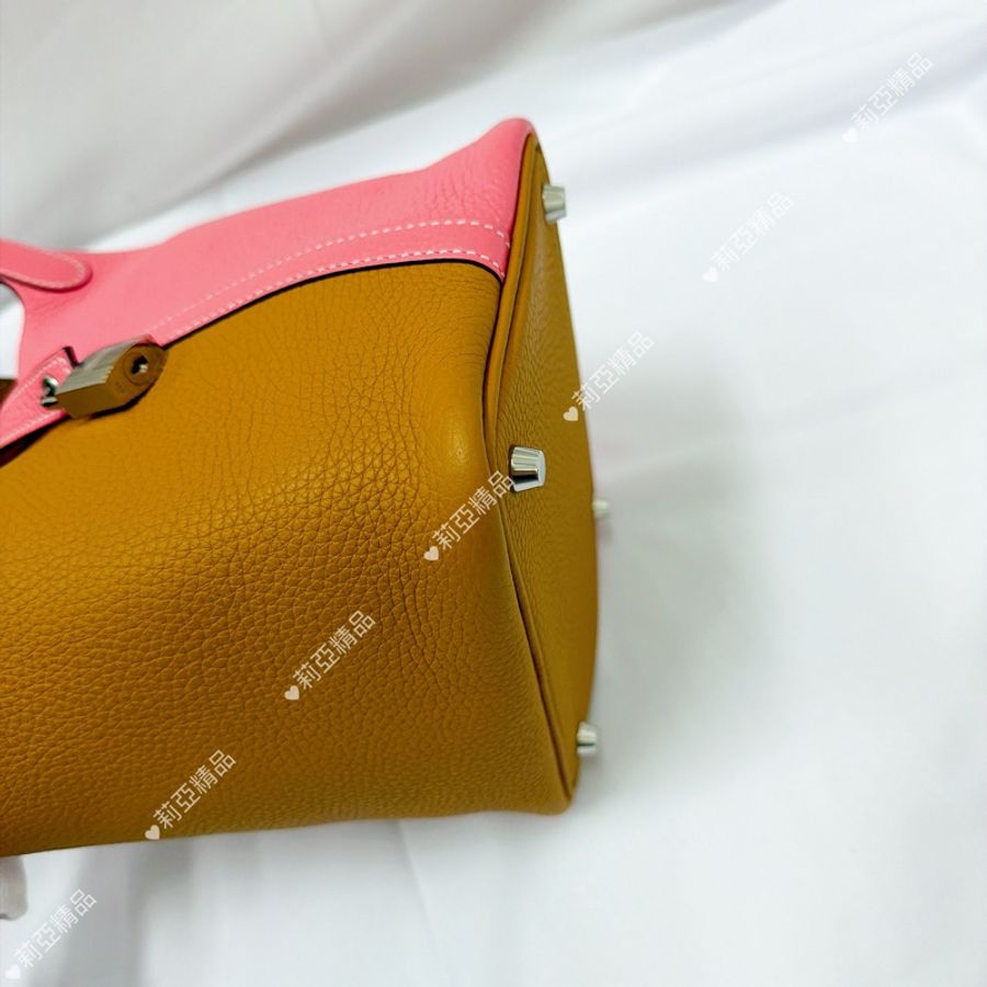 莉亞精品♡ Hermes p18 芝麻x粉銀扣 Y刻 二手美包-7