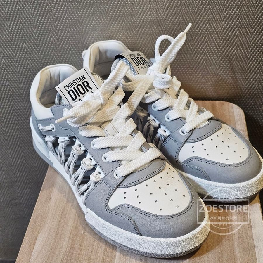 Dior First Sneaker 灰白配色鏤空運動休閒鞋-4