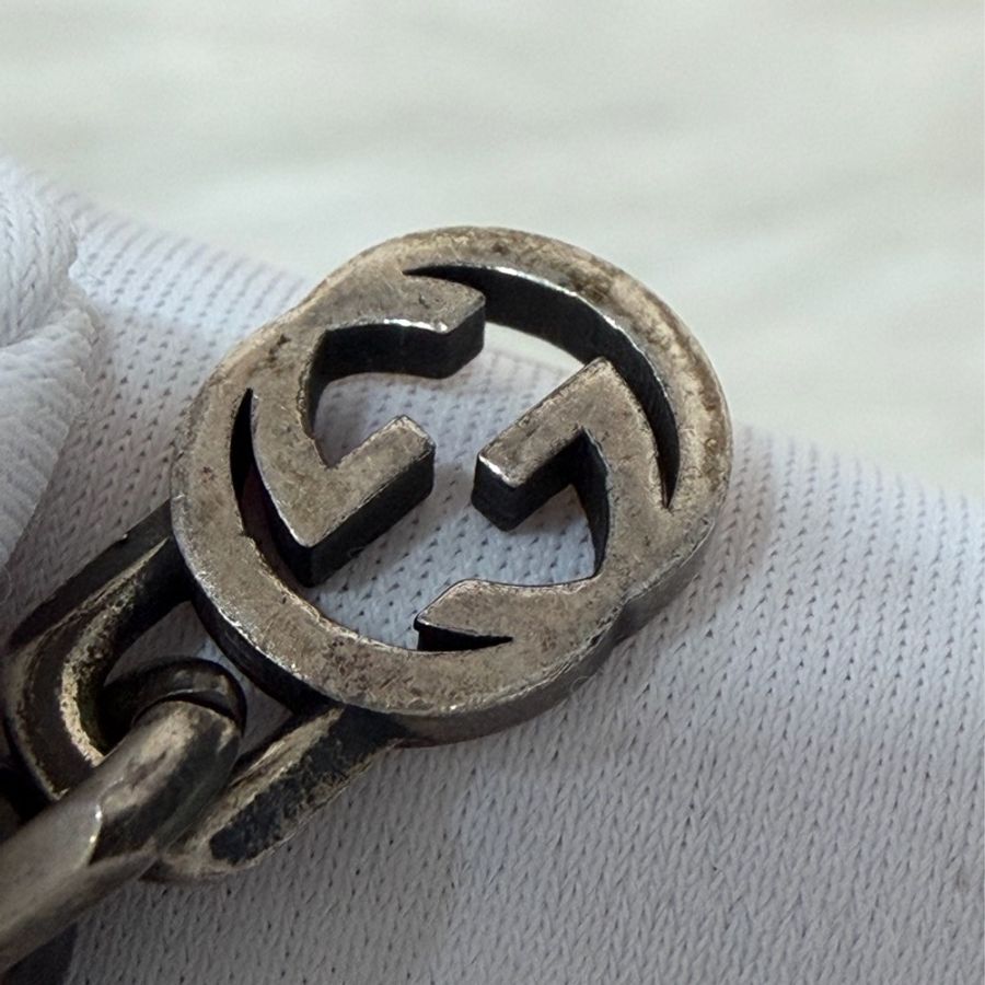 Gucci 66941 Interlocking純銀 925 雙G 仿舊 復古設計 項鍊-16