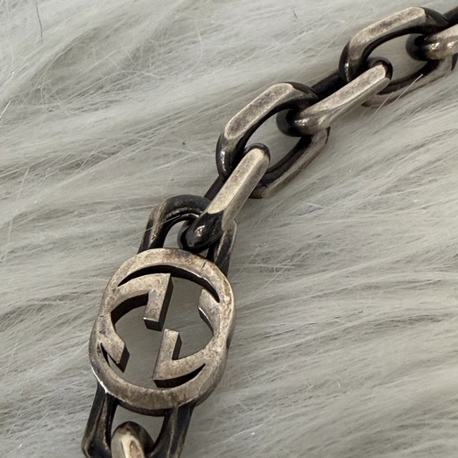 Gucci 66941 Interlocking純銀 925 雙G 仿舊 復古設計 項鍊-34