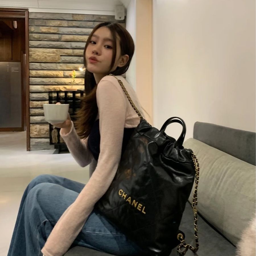 22Bag 後背包黑金小號-3