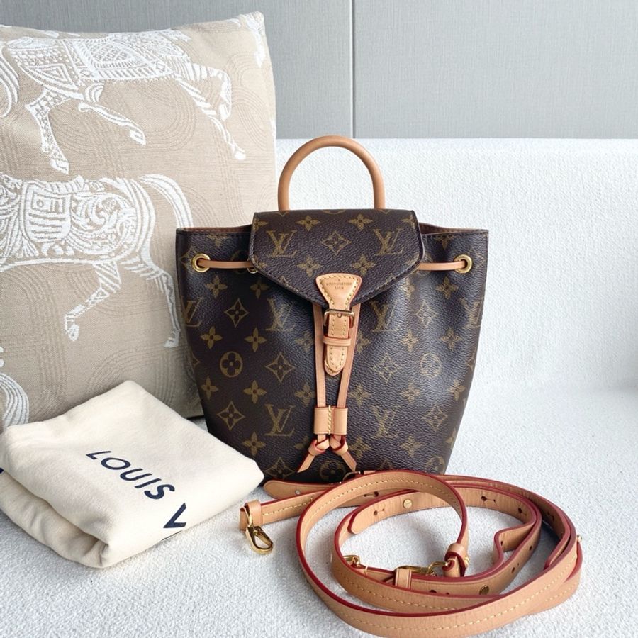 🌷編碼帶芯片!Louis Vuitton LV Montsouris BB老花迷你雙肩包-0