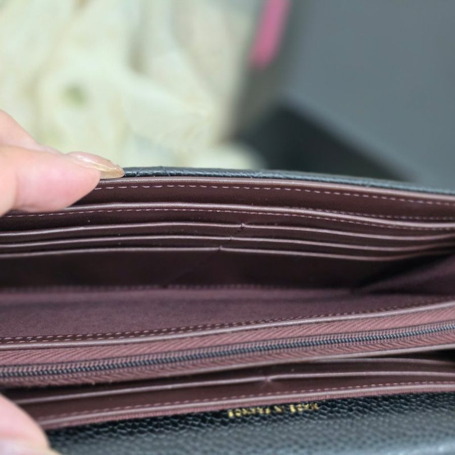 閒置未使用 新款CHANEL 黑金 信封式翻蓋長夾  芯片款-27