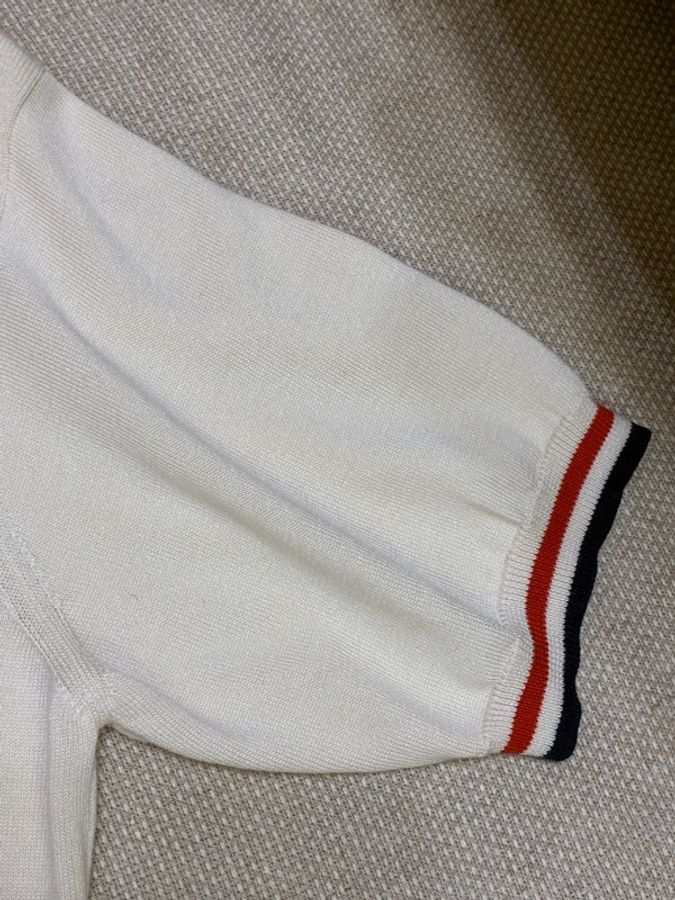 Miumiu Tennis系列 藍紅滾邊polo領針織上衣-7