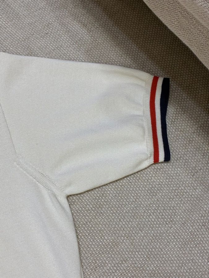 Miumiu Tennis系列 藍紅滾邊polo領針織上衣-13
