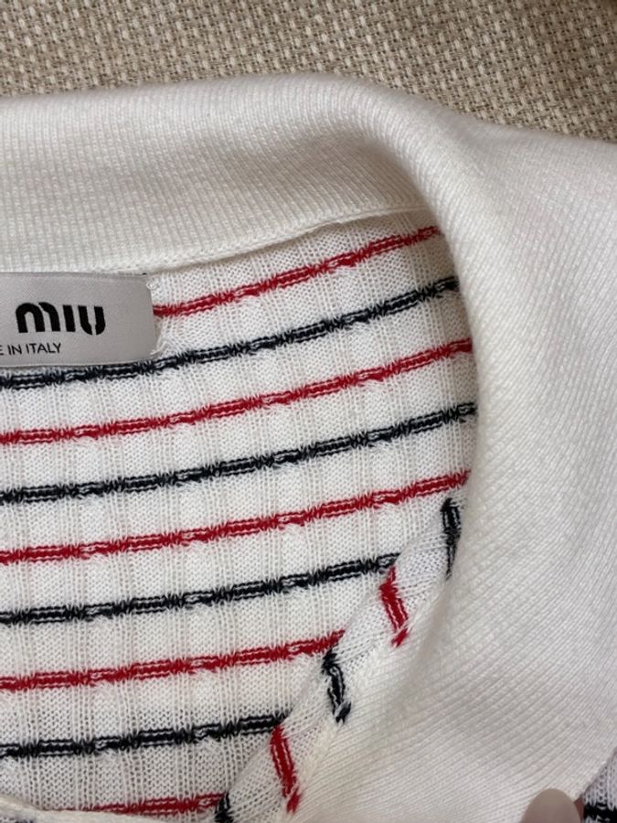 Miumiu 娃娃領條紋五分袖襯衫 快來當Miumiu公主👑-4