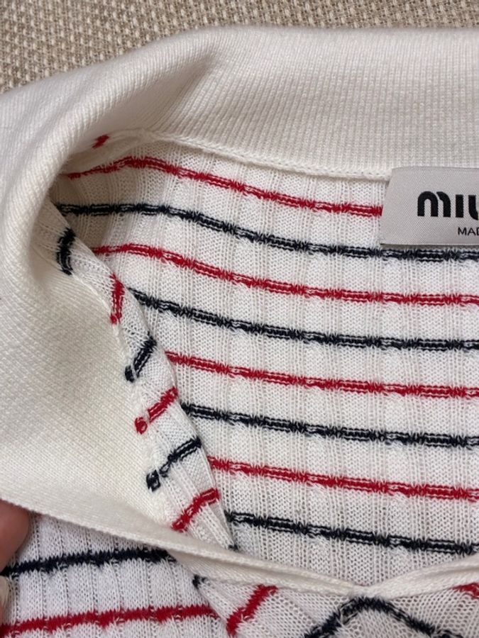 Miumiu 娃娃領條紋五分袖襯衫 快來當Miumiu公主👑-5