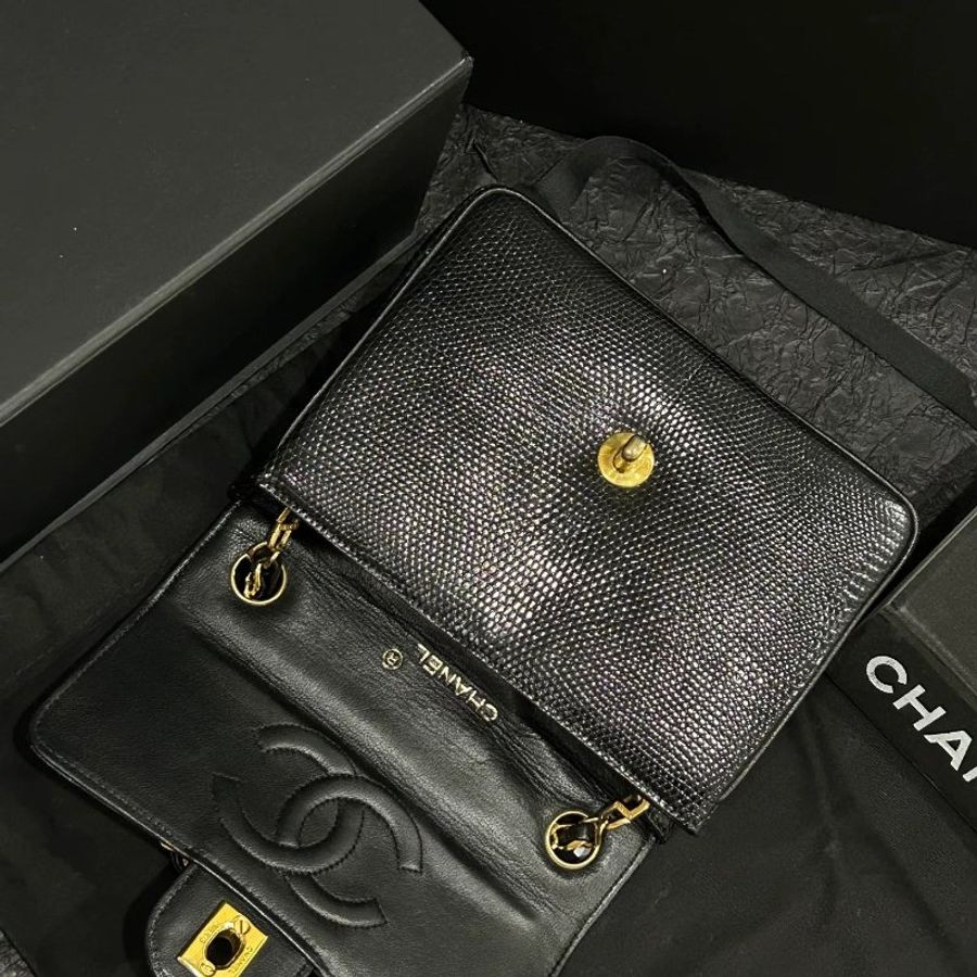 Chanel香奈兒特殊皮雙C扣方胖子鏈條包-14