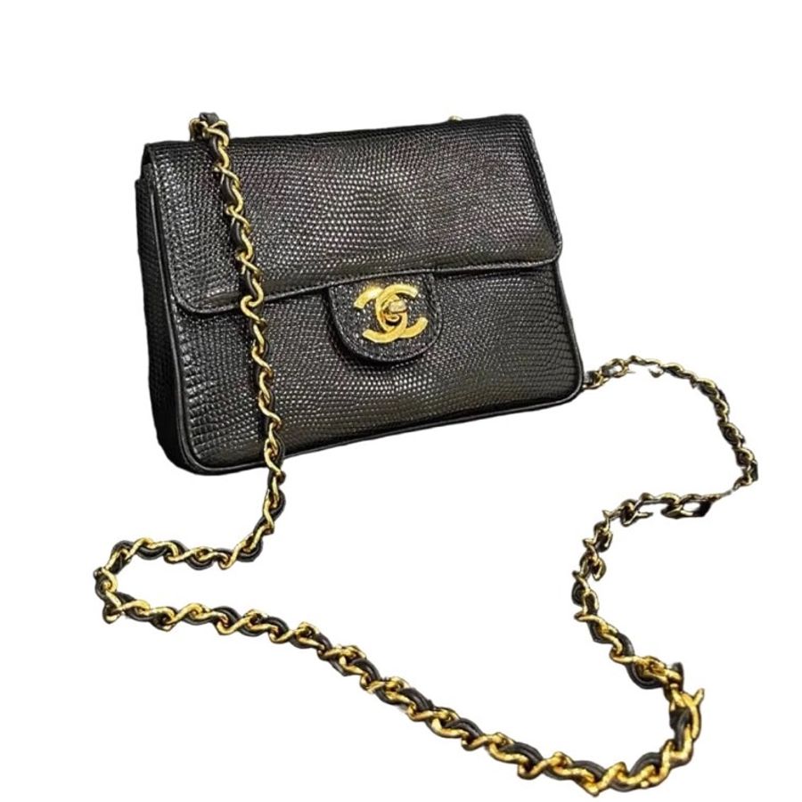 Chanel香奈兒特殊皮雙C扣方胖子鏈條包-15