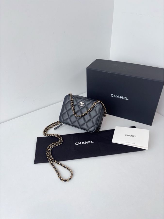 💎Chanel香奈兒|trendy cc mini黑金荔枝皮 盒子相機包|99新芯片款-2