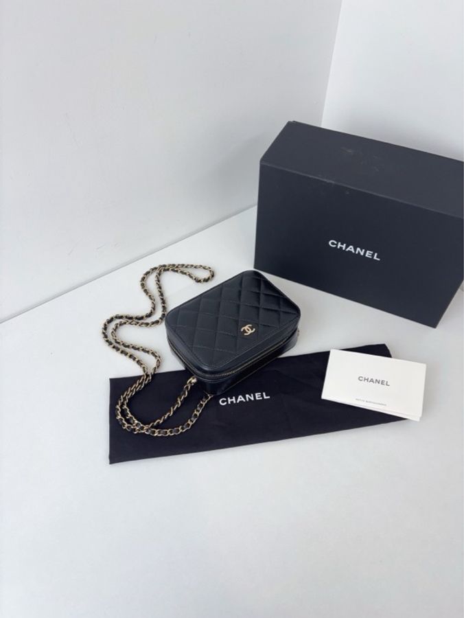 💎Chanel香奈兒|trendy cc mini黑金荔枝皮 盒子相機包|99新芯片款-5