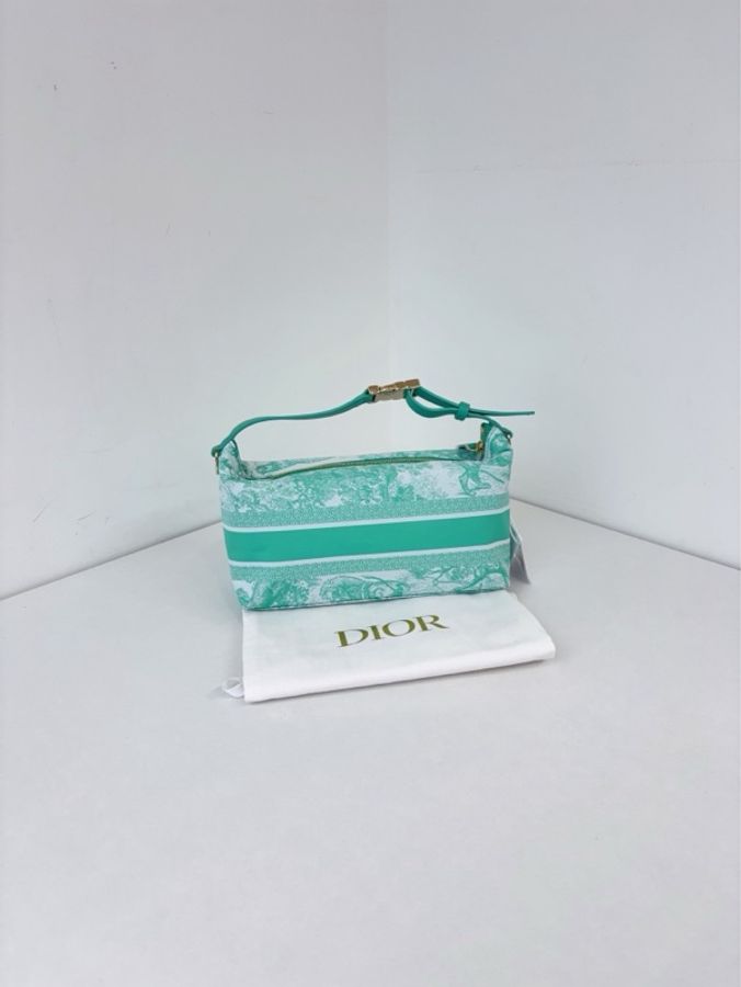 ✨Dior迪奧|Travel Nomad Hobo金扣飯盒包|薄荷綠動物園刺繡防水帆布|99新-7