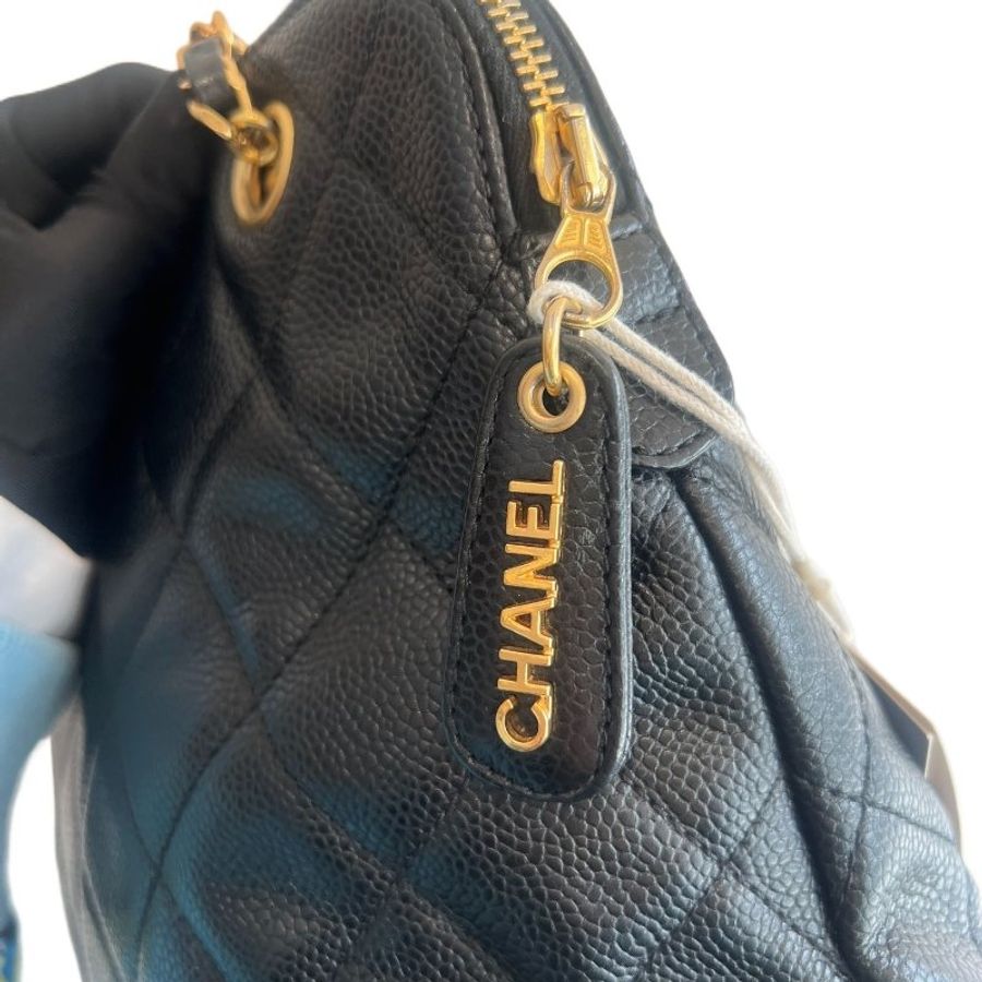 Chanel香奈兒魚子醬雙 C扣菱格紋鏈條奶粉包-6