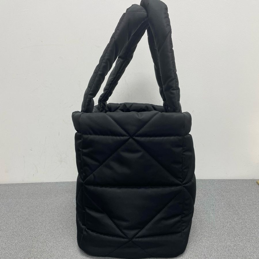 Prada普拉達 三角標尼龍托特包手提包 黑色 底長38cm-2