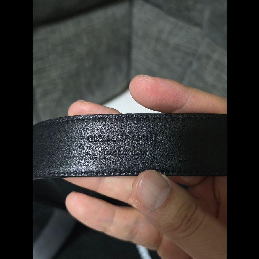 [全新] Saint Laurent YSL 經典Logo皮帶 黑金 90cm 未使用品-3