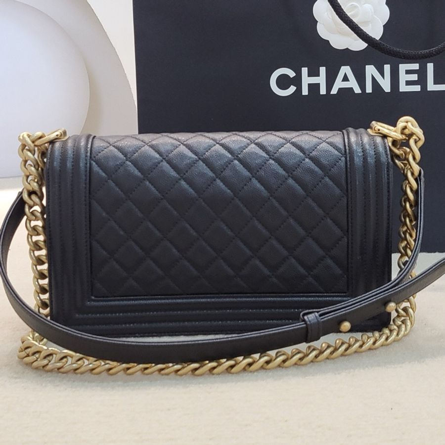 香奈儿/Chanel Leboy 29开 黑金荔枝牛卡标齐 20年发票 不塌腰-2