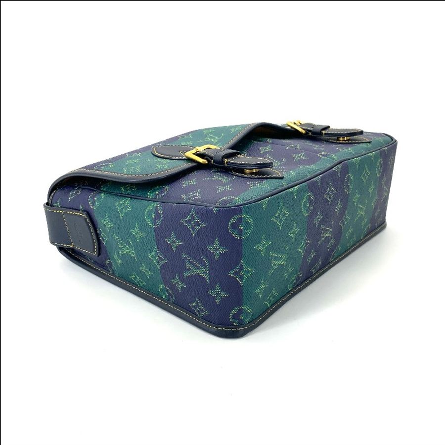 LV/路易威登 存放品99新Satchel老花拼色雙扣翻蓋郵差包-2
