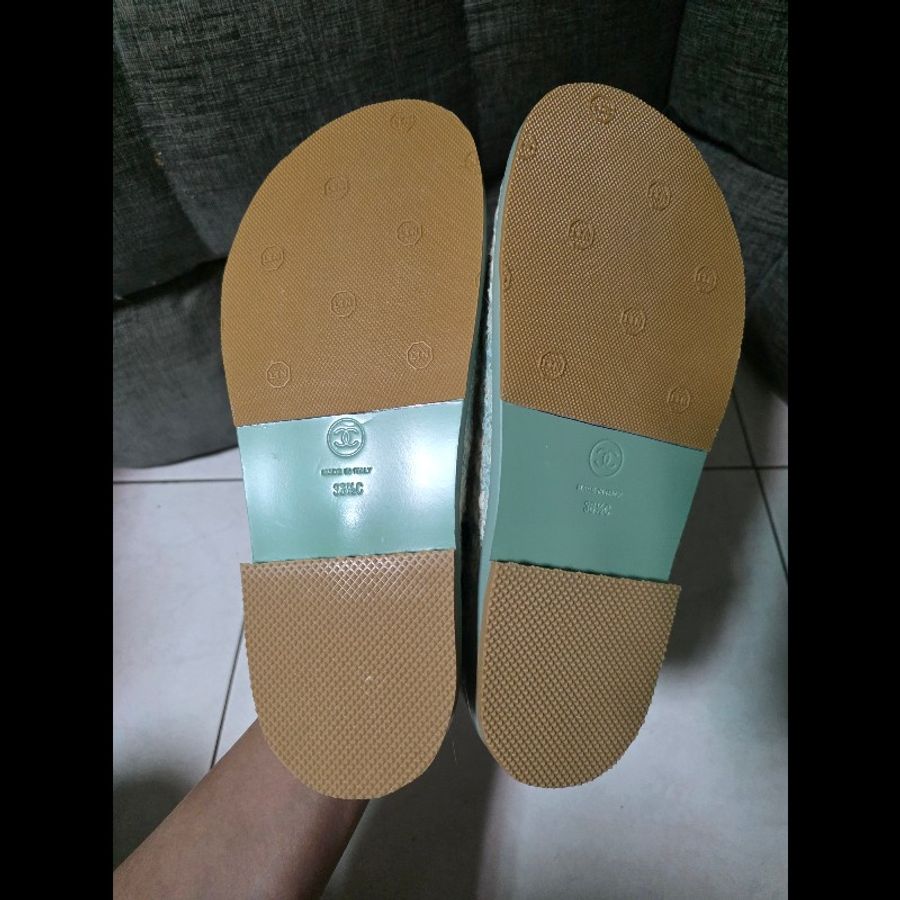 [閒置品] Chanel 香奈兒 薄荷綠 tweet 涼鞋 36.5-6
