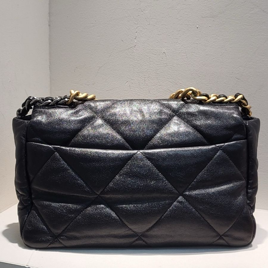 香奈儿/Chanel 中号19bag山羊皮 黑色-1