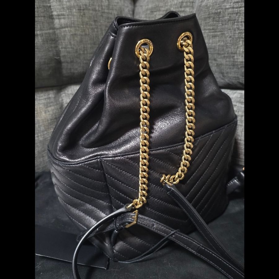 [近新] Saint Laurent YSL 小羊皮後背包 未使用品-4