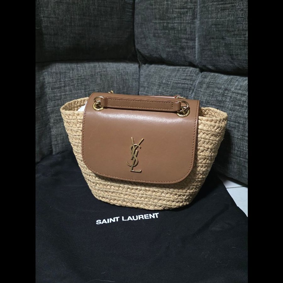 [全新] Saint Laurent YSL 草編兩用包 未使用品-0