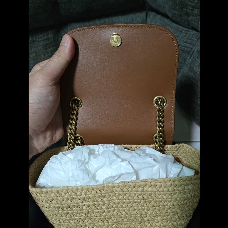 [全新] Saint Laurent YSL 草編兩用包 未使用品-4