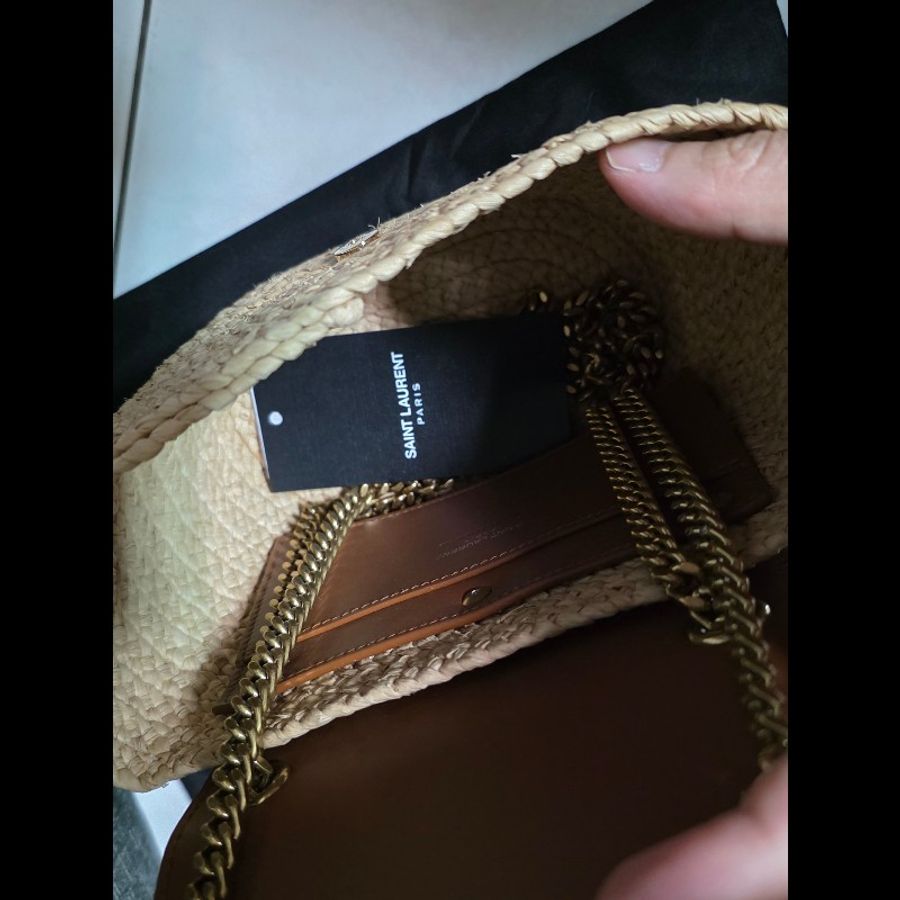 [全新] Saint Laurent YSL 草編兩用包 未使用品-5