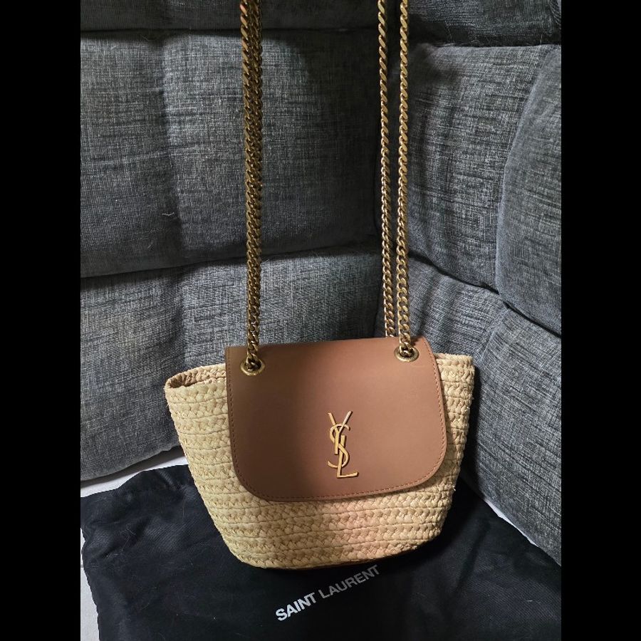 [全新] Saint Laurent YSL 草編兩用包 未使用品-6