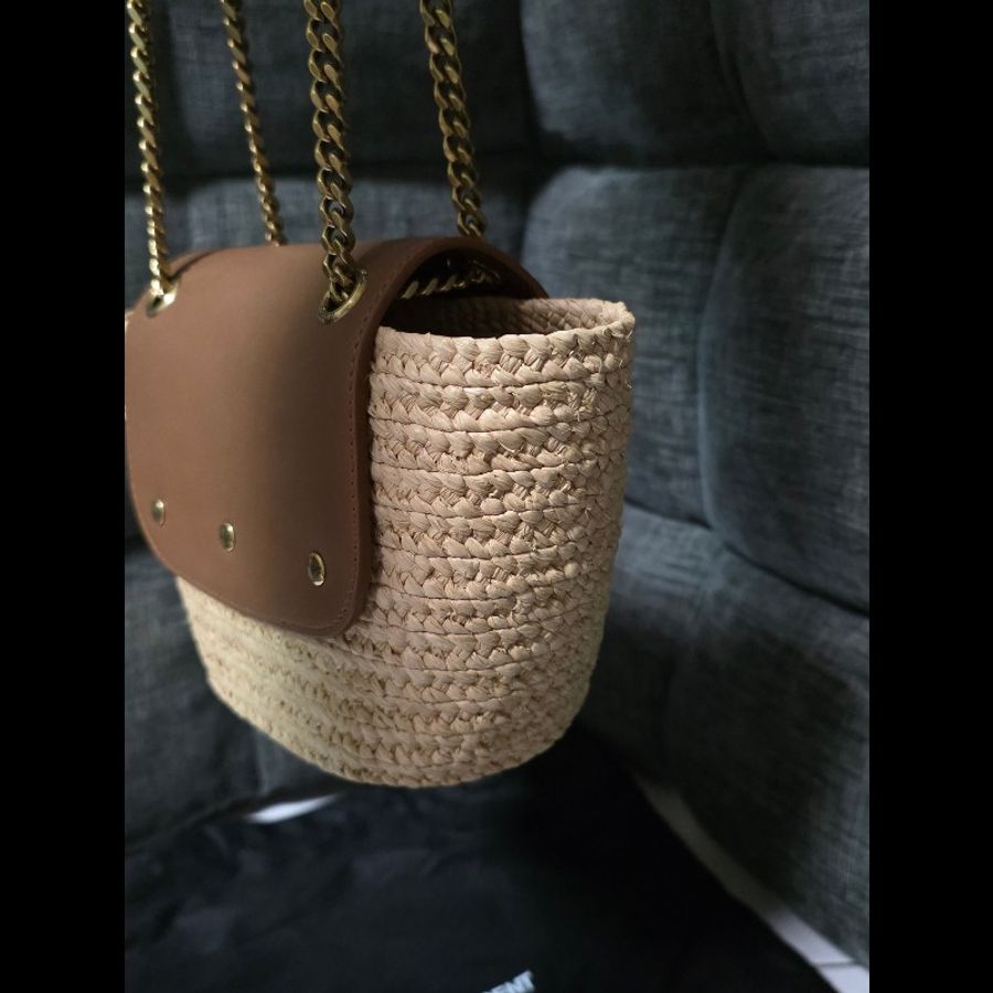 [全新] Saint Laurent YSL 草編兩用包 未使用品-7