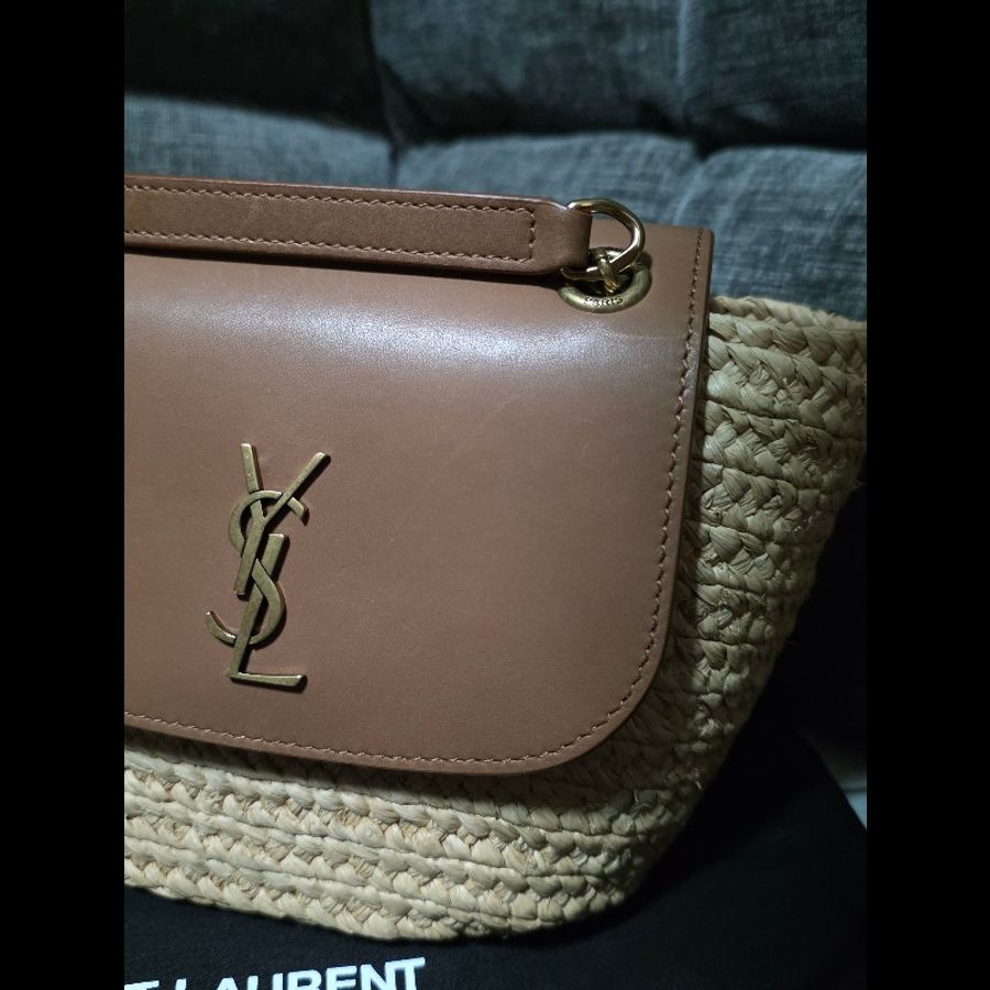 [全新] Saint Laurent YSL 草編兩用包 未使用品-10