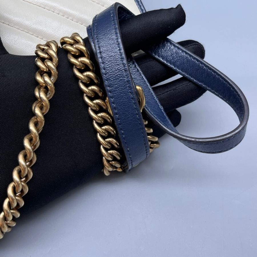 GUCCI 97新 拼色marmont中號鏈條包-5